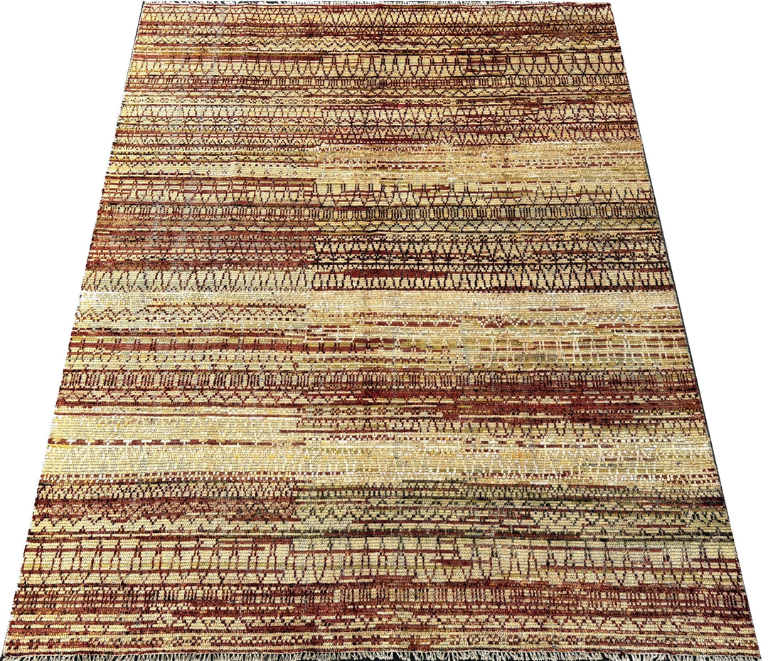 Moderner Designerteppich 235 × 300 cm Rostrot Gold Oliv | 16297