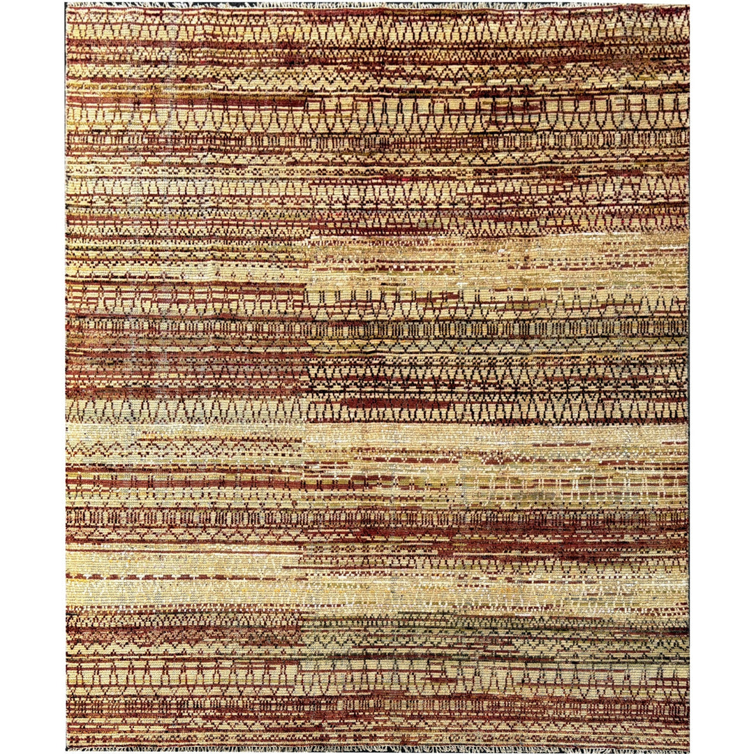 Moderner Designerteppich 235 × 300 cm Rostrot Gold Oliv | 16297