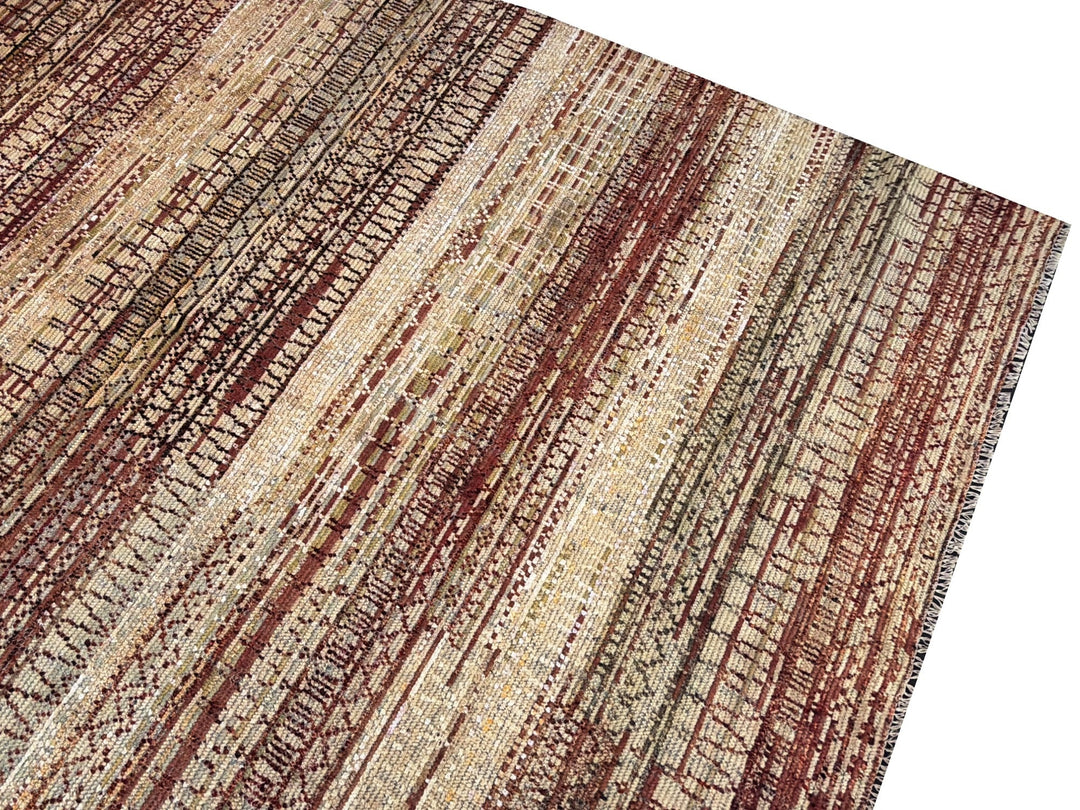 Moderner Designerteppich 235 × 300 cm Rostrot Gold Oliv | 16297