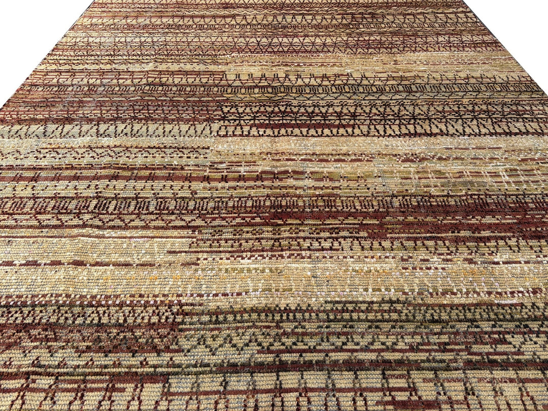 Moderner Designerteppich 235 × 300 cm Rostrot Gold Oliv | 16297