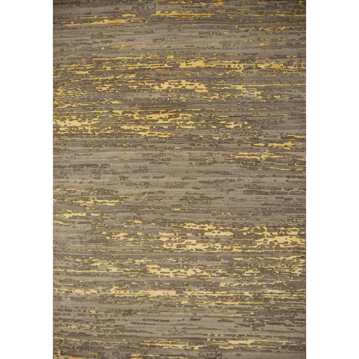 Herleen Modern Designer Vloerkleed Wol &amp; Viscose — Grijs &amp; Goud