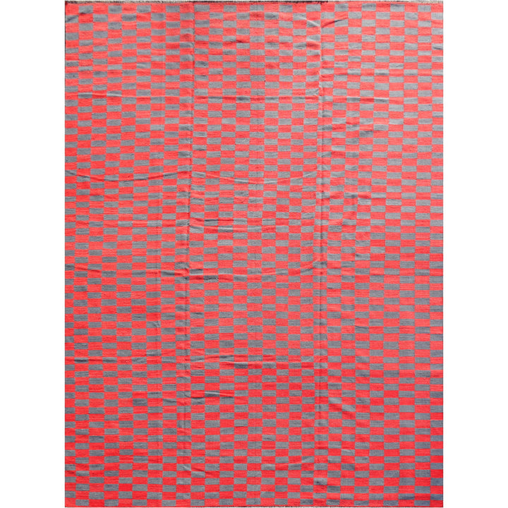 Kilim Palatial rug 15 x 12 ft MAZANDARAN ROXANE oversized red grey flat-weave Scandinavian style