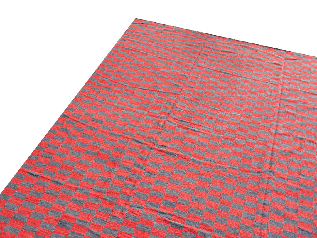 Mazandaran Roxane Kelim 400 × 300 cm Rood Grijs Platgeweven | 16429
