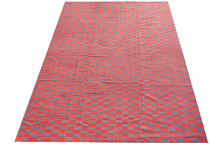 Mazandaran Roxane Kelim 400 × 300 cm Rood Grijs Platgeweven | 16429