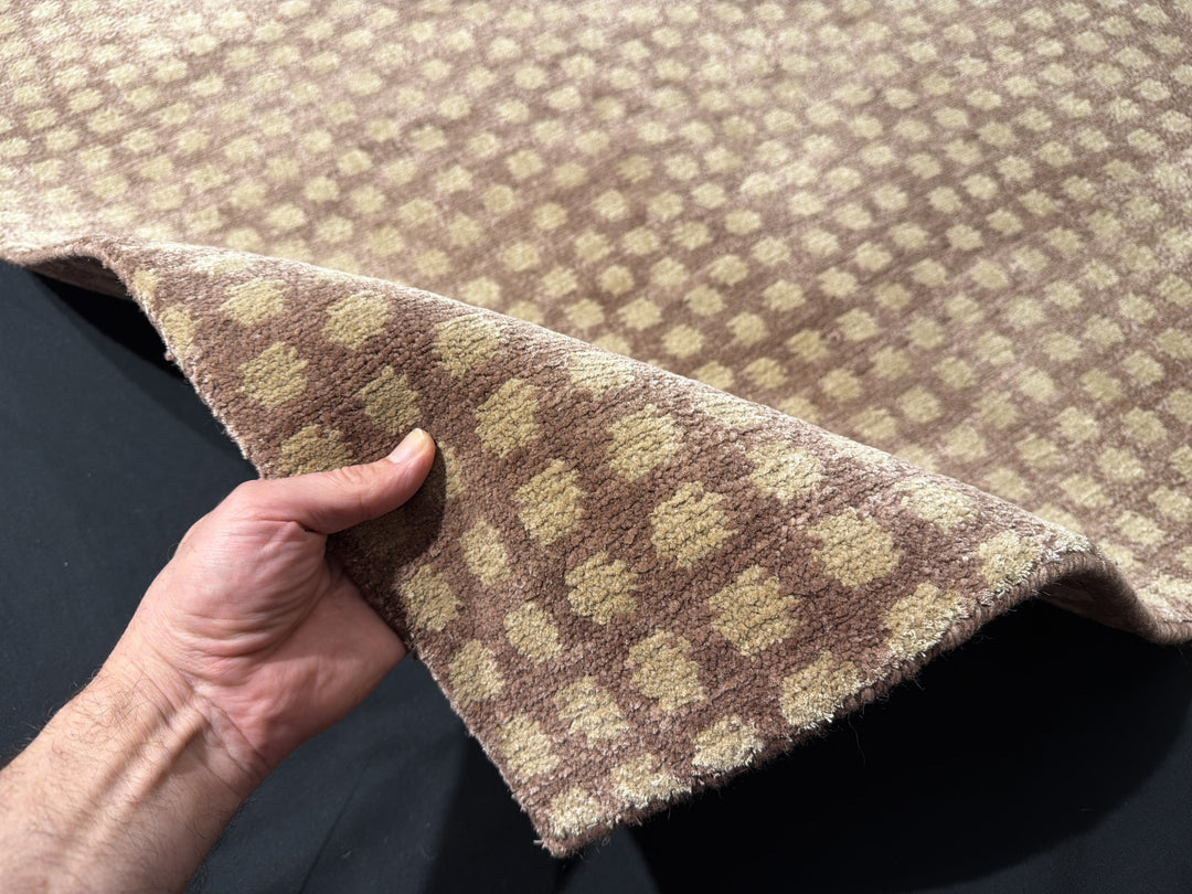 Samé Komon Silk Rug Japanese Sharkskin 4 × 6 ft (180 × 120 cm) Rosewood | 16573