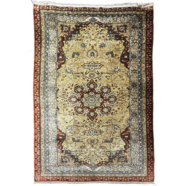 Tapis en soie Hereke Médaillon Or 170 × 122 cm | 16600