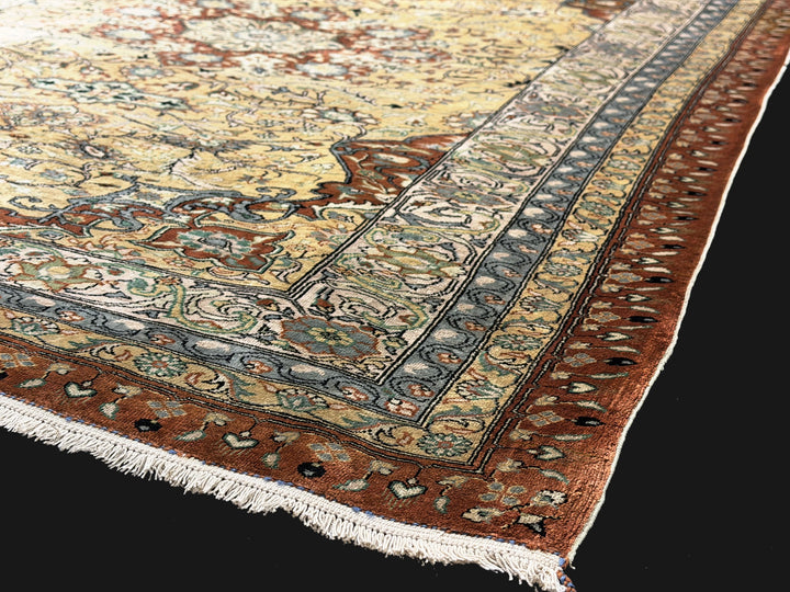 Tapis en soie Hereke Médaillon Or 170 × 122 cm | 16600