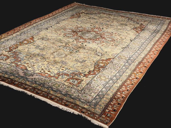 Tapis en soie Hereke Médaillon Or 170 × 122 cm | 16600
