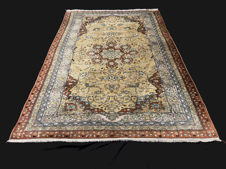 Tapis en soie Hereke Médaillon Or 170 × 122 cm | 16600