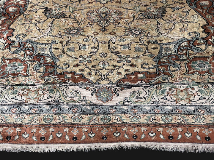 Tapis en soie Hereke Médaillon Or 170 × 122 cm | 16600