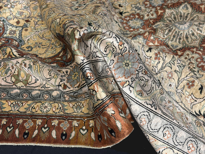 Tapis en soie Hereke Médaillon Or 170 × 122 cm | 16600