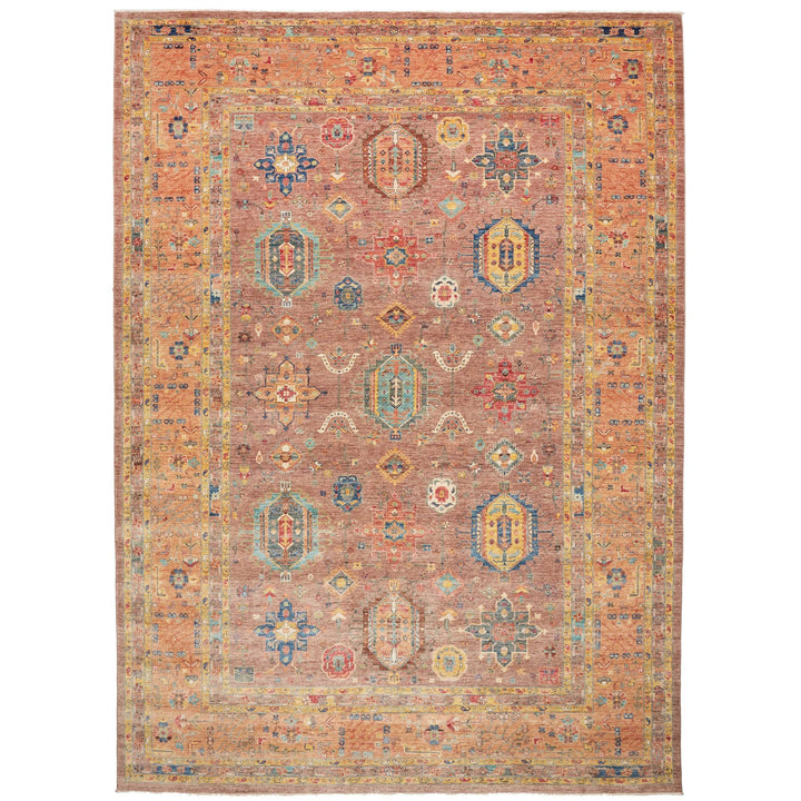 Karakul Teppich 9 x 12 ft (272 x 379 cm) Rosenholz Apricot handgeknüpft | 482488