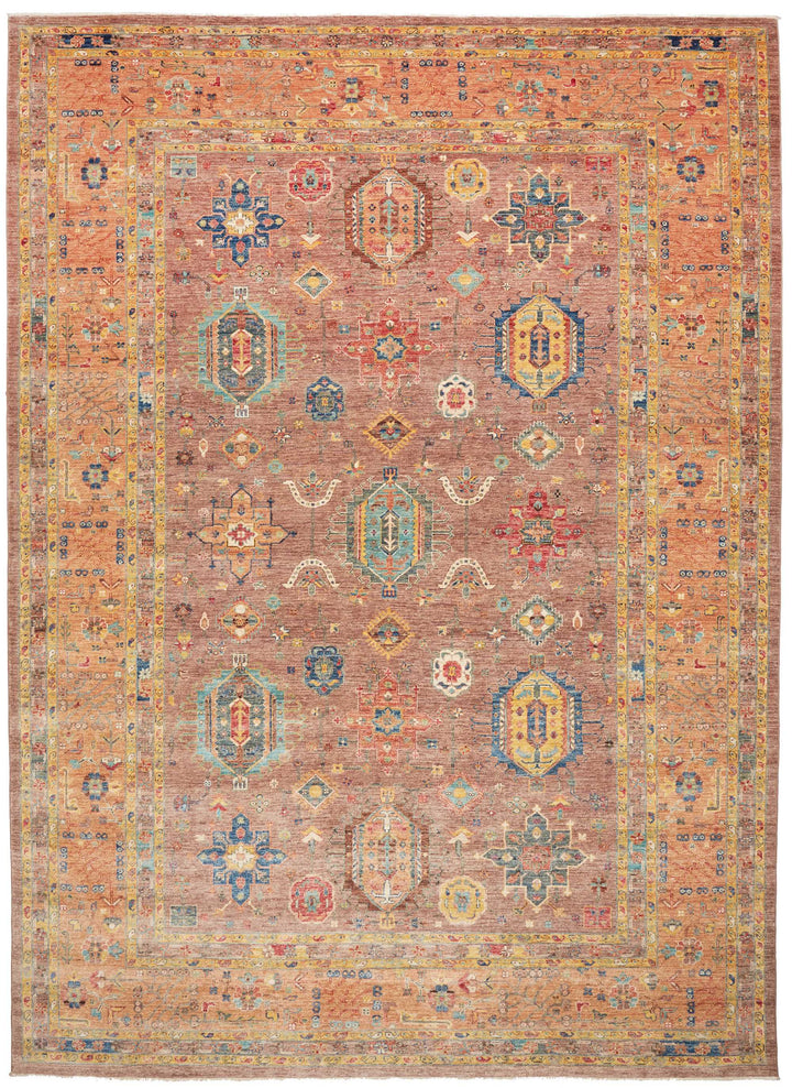 Karakul Teppich 9 x 12 ft (272 x 379 cm) Rosenholz Apricot handgeknüpft | 482488