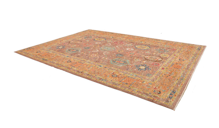 Karakul Teppich 9 x 12 ft (272 x 379 cm) Rosenholz Apricot handgeknüpft | 482488