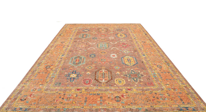 Karakul Teppich 9 x 12 ft (272 x 379 cm) Rosenholz Apricot handgeknüpft | 482488