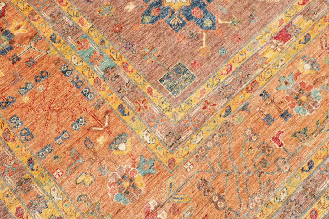 Karakul Teppich 9 x 12 ft (272 x 379 cm) Rosenholz Apricot handgeknüpft | 482488