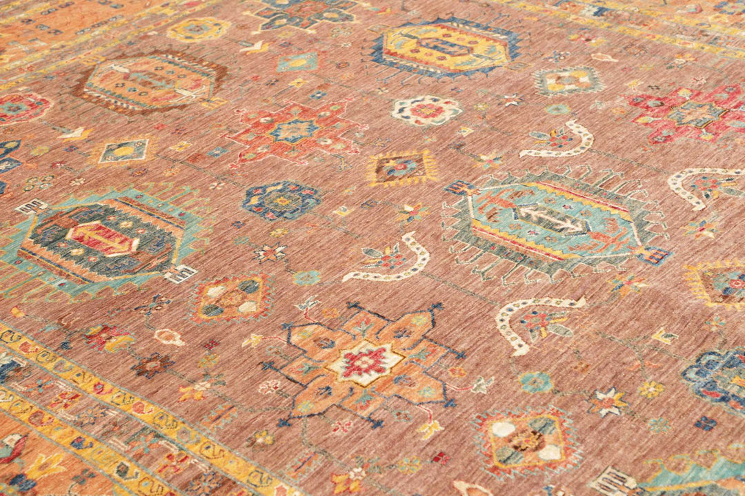 Karakul Teppich 9 x 12 ft (272 x 379 cm) Rosenholz Apricot handgeknüpft | 482488