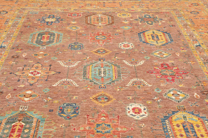 Karakul Teppich 9 x 12 ft (272 x 379 cm) Rosenholz Apricot handgeknüpft | 482488