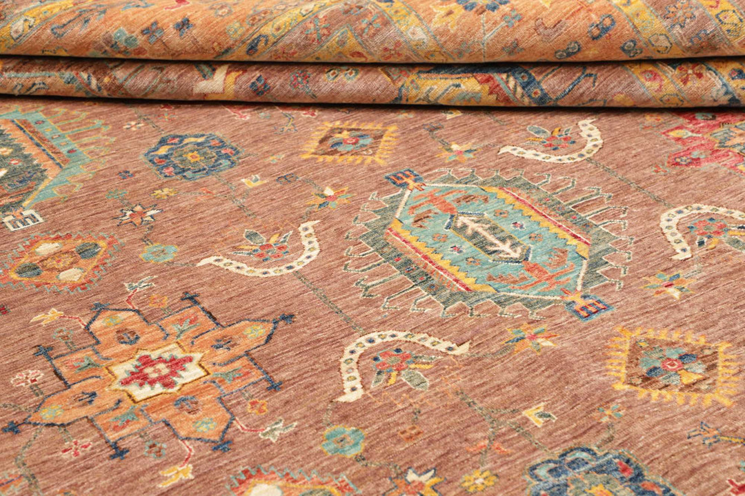 Karakul Teppich 9 x 12 ft (272 x 379 cm) Rosenholz Apricot handgeknüpft | 482488