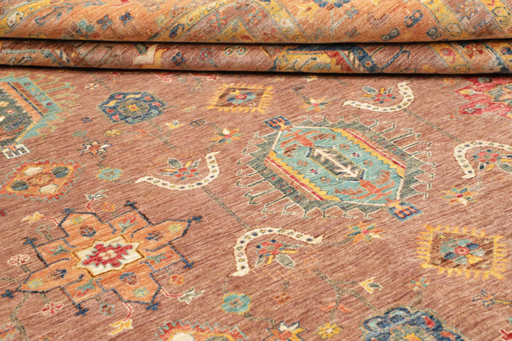 Karakul Teppich 9 x 12 ft (272 x 379 cm) Rosenholz Apricot handgeknüpft | 482488