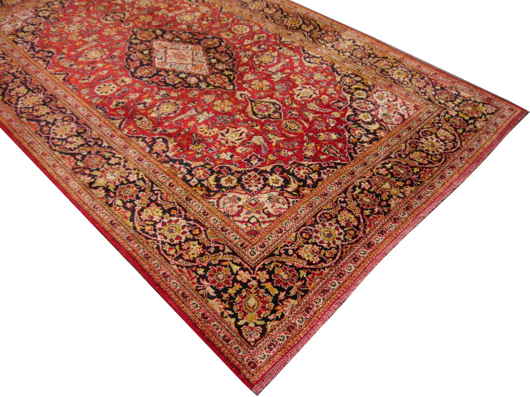 Kashan Silk Rug 5 × 7 ft (210 × 138 cm) Red | 14504