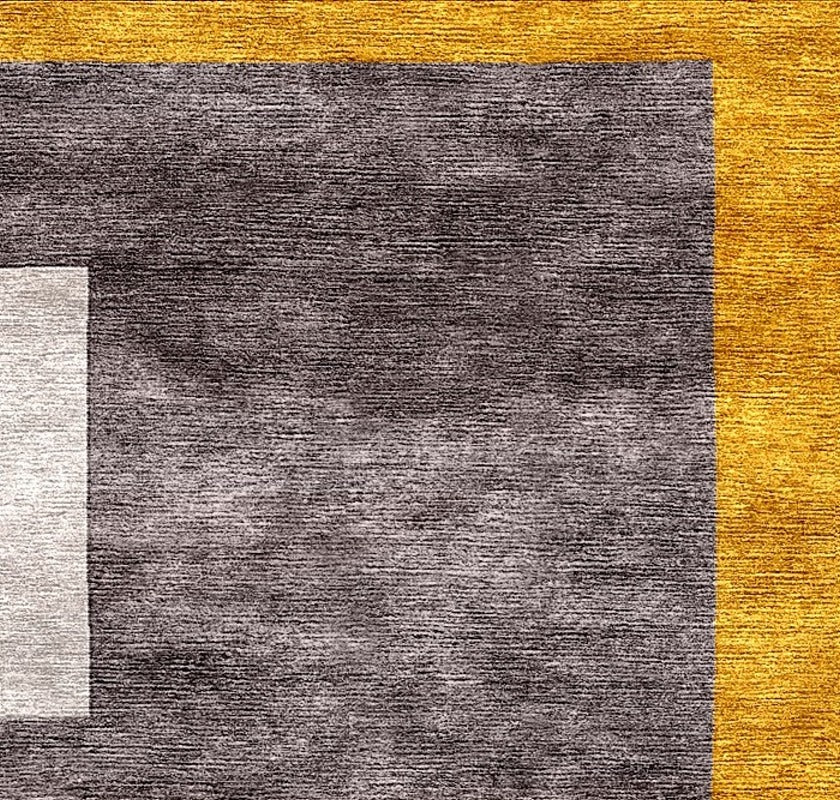 Cubism Silk Rug Made to Order Gold & Grey | 32001