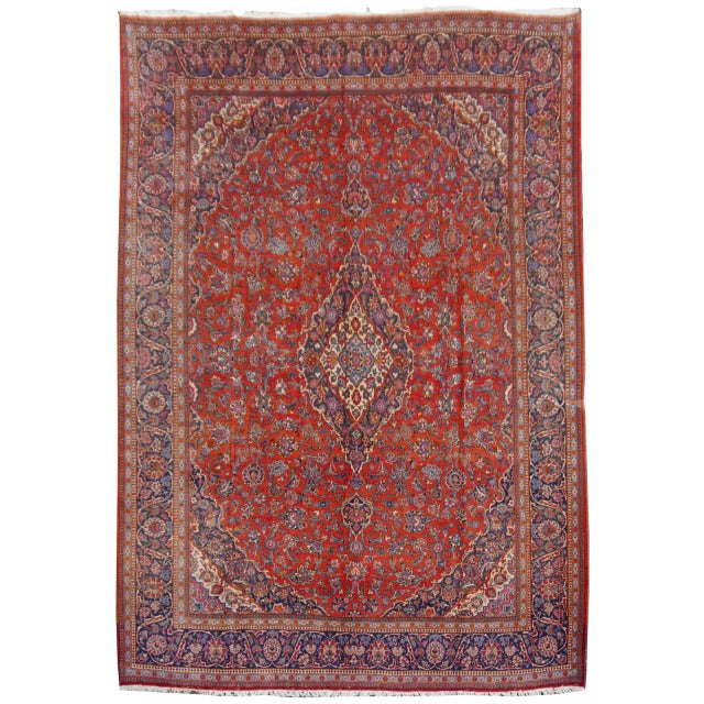 Tapis Kashan palais vintage rouge floral 434 × 317 cm | 14329