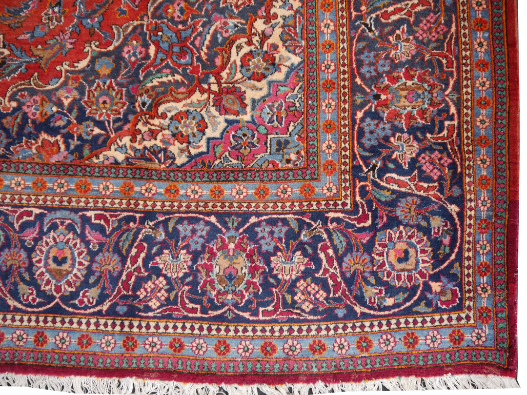 Tapis Kashan palais vintage rouge floral 434 × 317 cm | 14329