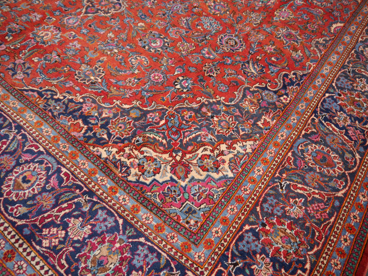 Tapis Kashan palais vintage rouge floral 434 × 317 cm | 14329
