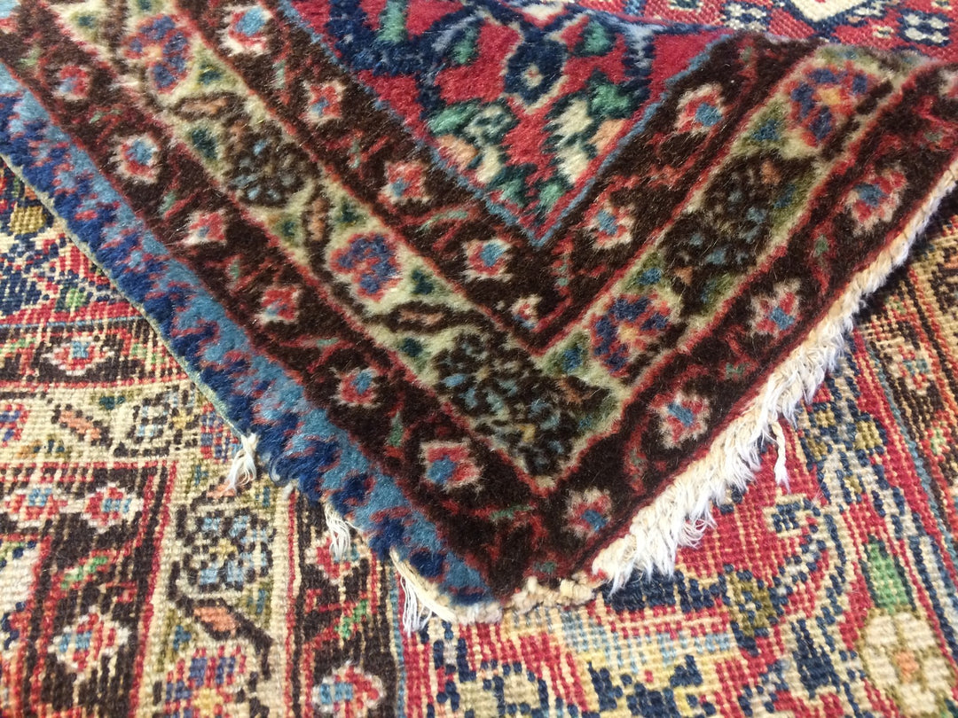 Tabriz Muted Vintage Rug 7.6 x 11 ft living or dining room area