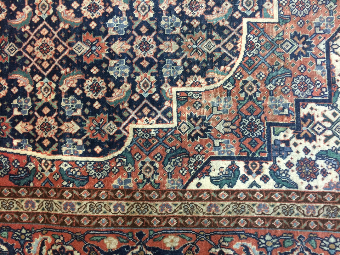 Tabriz Muted Vintage Rug 7.6 x 11 ft living or dining room area