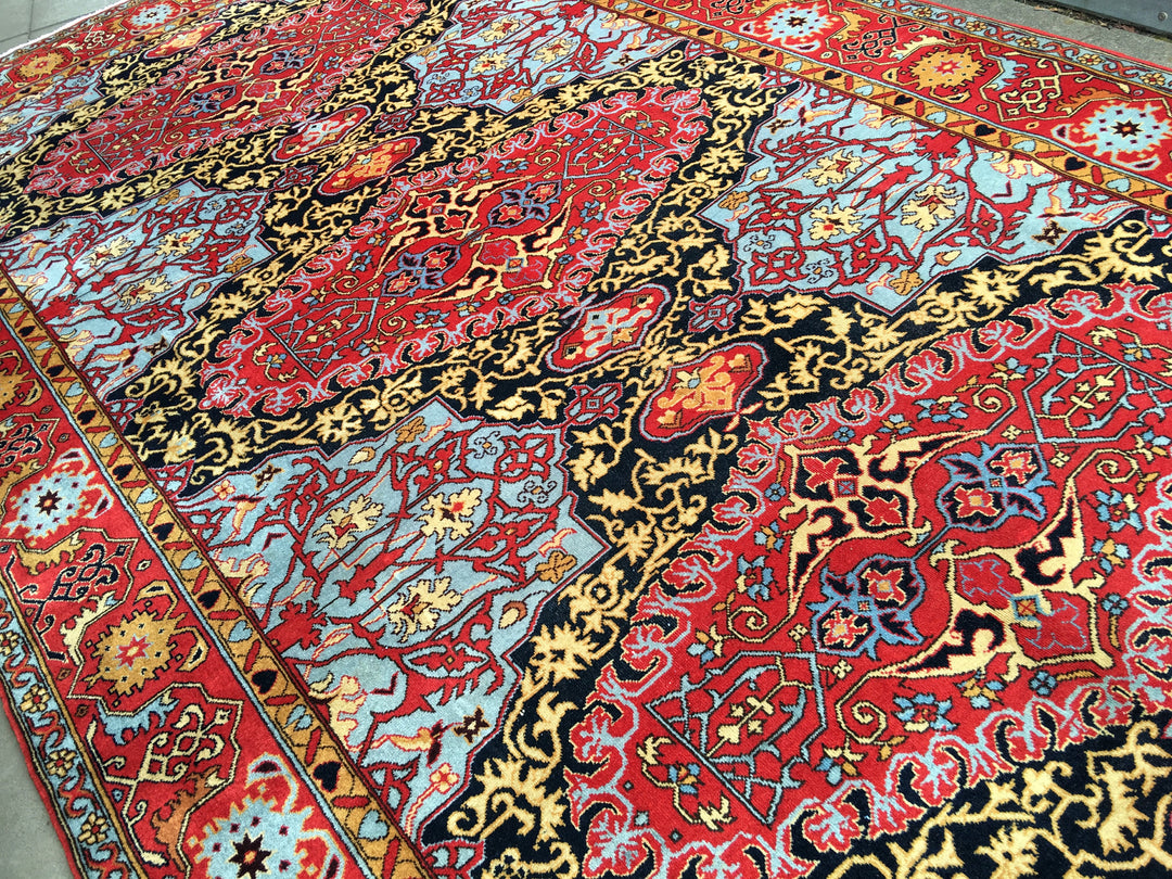 Oushak medallion rug detail — 14757