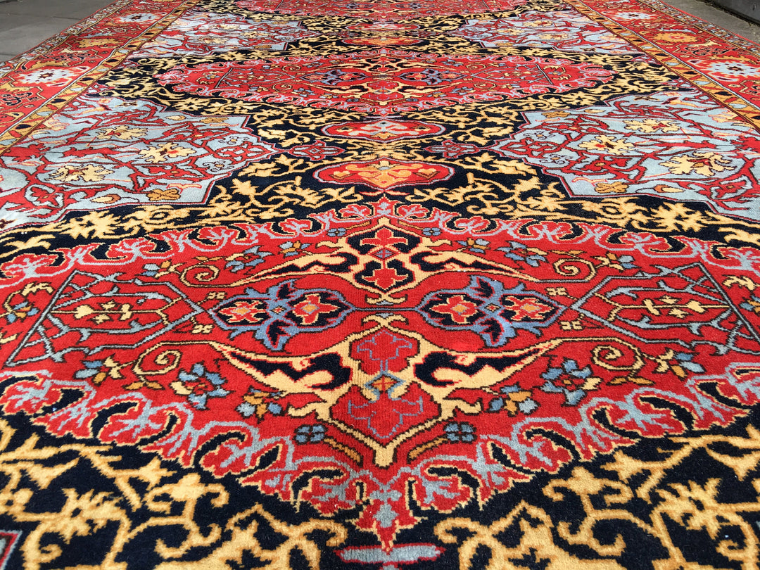 Oushak medallion rug detail — 14757