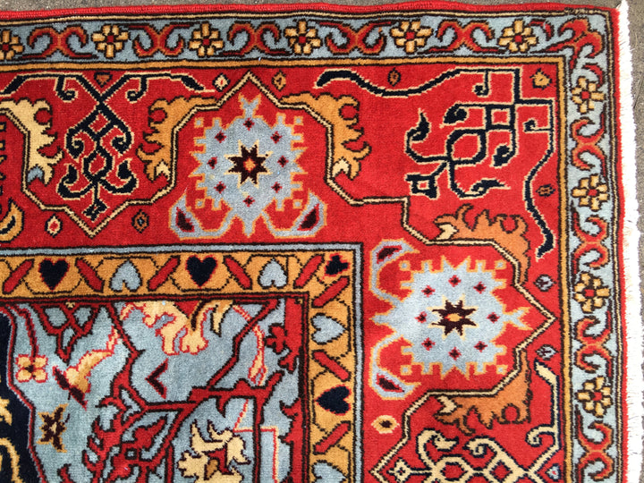 Oushak medallion rug detail — 14757