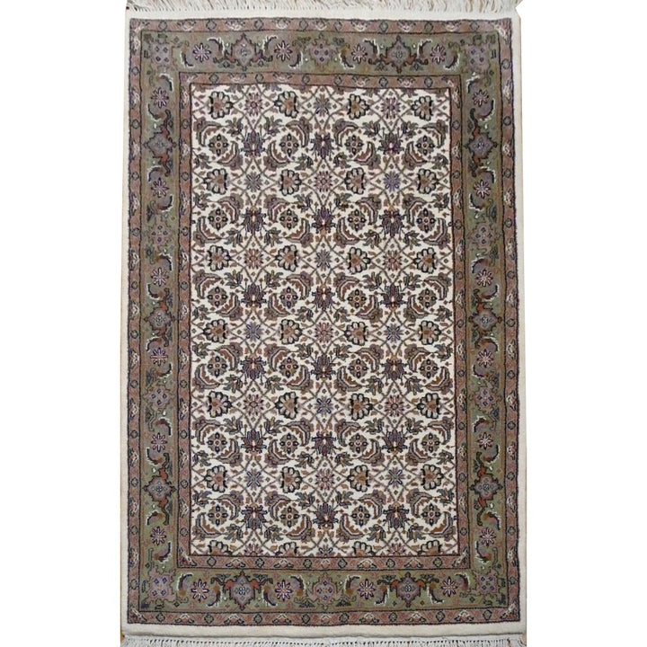 Bidjar Herati rug from India 120 x 180 cm, ivory and sage green, 11610 – full view