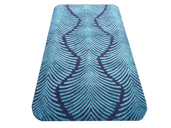 Zebra wool and silk rug, blue and turquoise – 163 × 93 cm | 16064 – detail 2