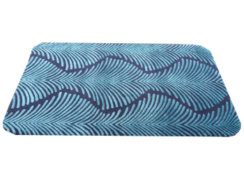 Zebra wool and silk rug, blue and turquoise – 163 × 93 cm | 16064 – detail 5