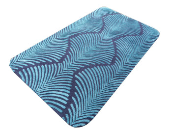 Zebra wool and silk rug, blue and turquoise – 163 × 93 cm | 16064 – detail 6