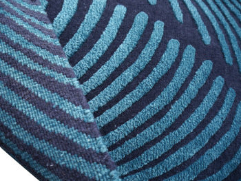 Zebra wool and silk rug, blue and turquoise – 163 × 93 cm | 16064 – detail 8