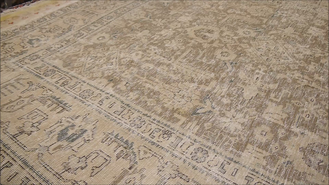 Vintage Tabriz Wollteppich 280 × 200 cm Camel Beige | 16284