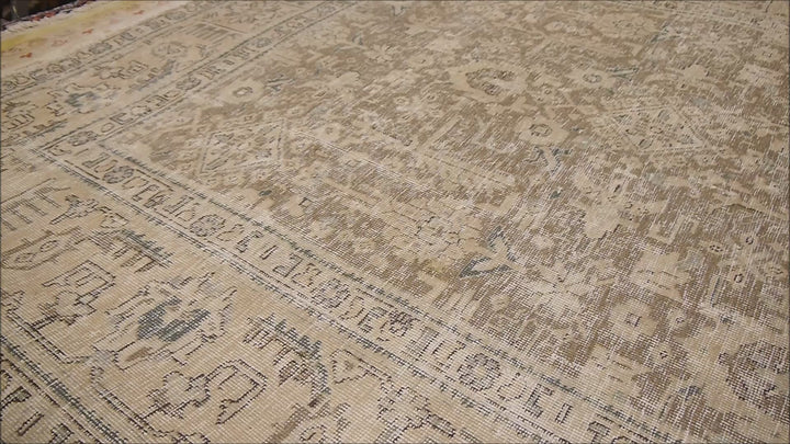 Vintage Tabriz Wollteppich 280 × 200 cm Camel Beige | 16284