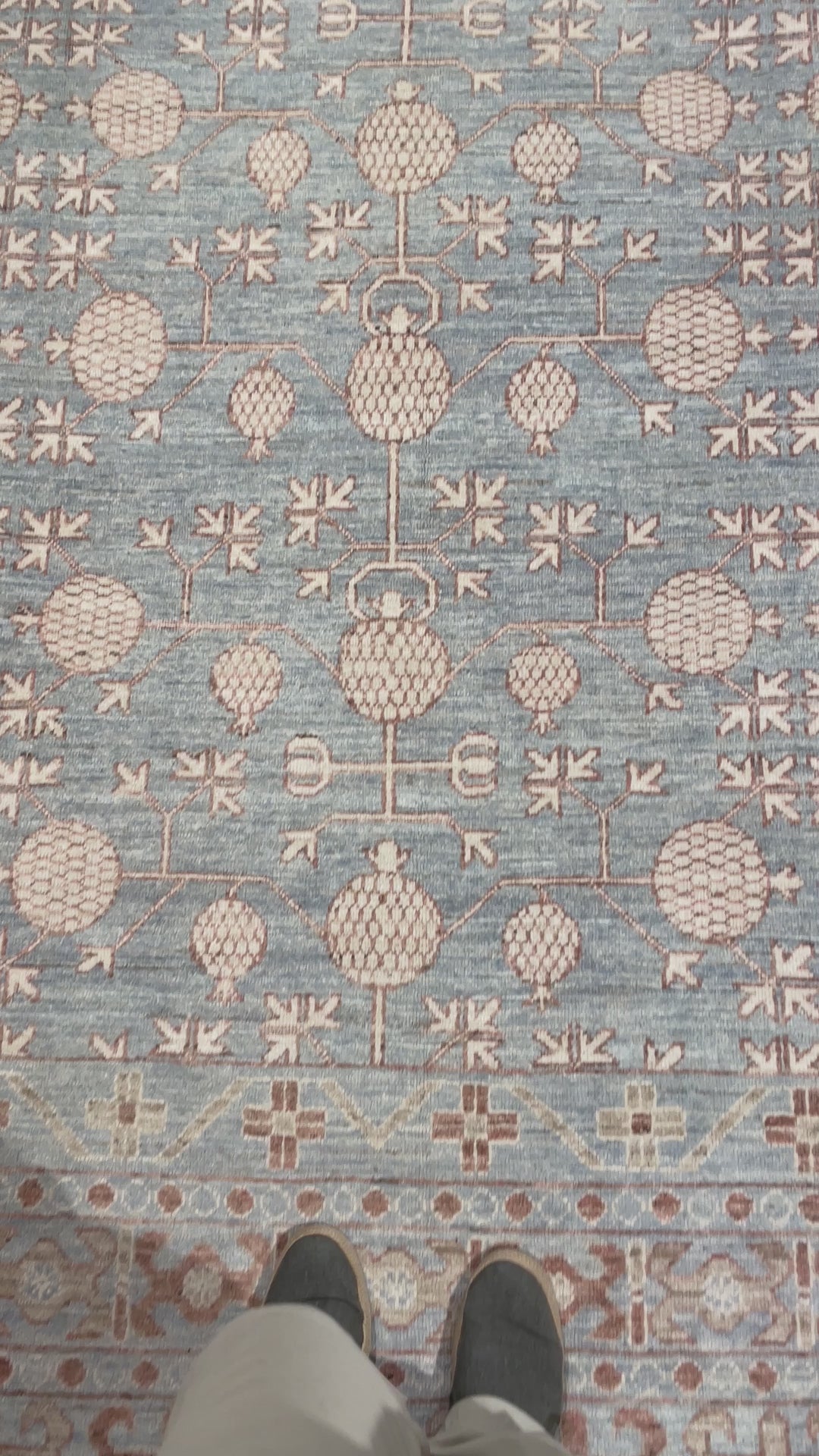 Royal Khotan Samarkand Rug 9 × 11 ft (345 × 275 cm) Grey Beige Afghan | 16400