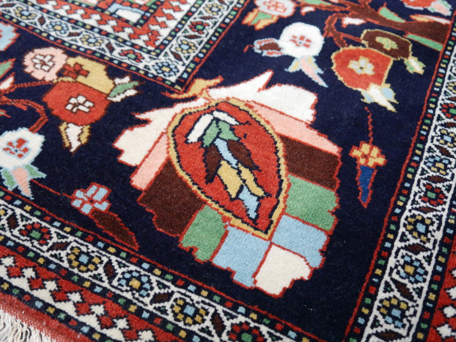 Vintage Gouchan Teppich im Heriz-Design 297×203 cm – Ziegelrot Marineblau | 09522
