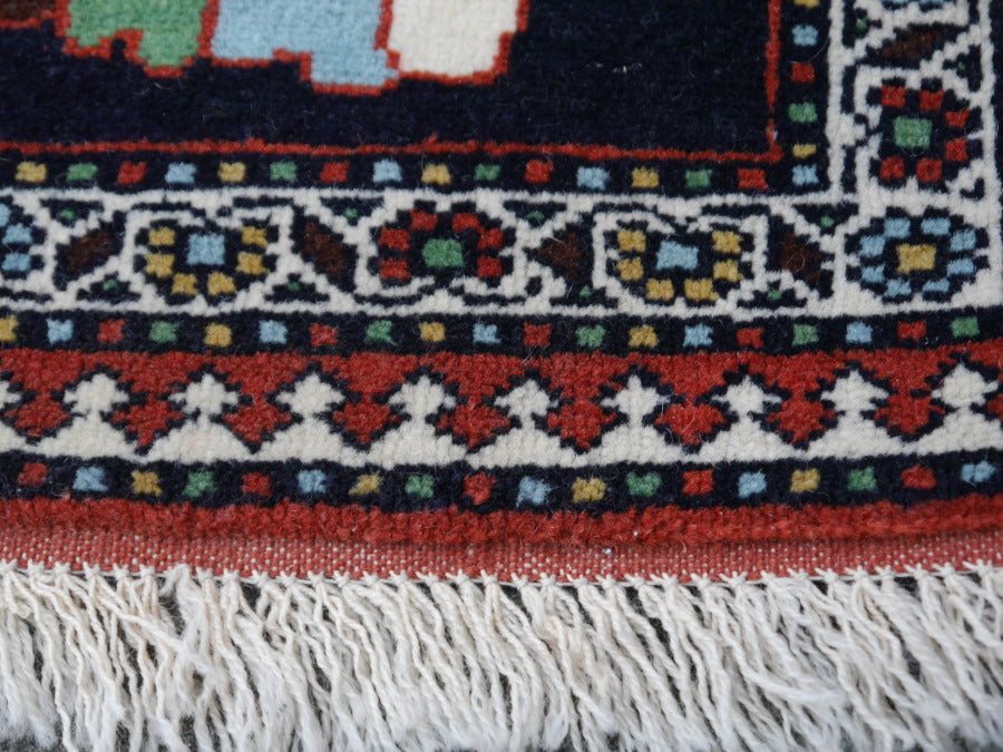 Vintage Gouchan Teppich im Heriz-Design 297×203 cm – Ziegelrot Marineblau | 09522