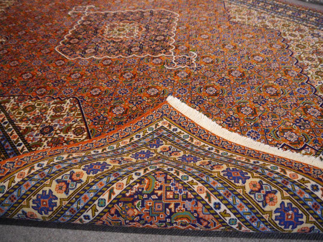 Vintage Tabriz 50 Raj Mahi Rug 4.9 × 6.9 ft (211 × 150 cm) Rust Navy Ivory | 14096