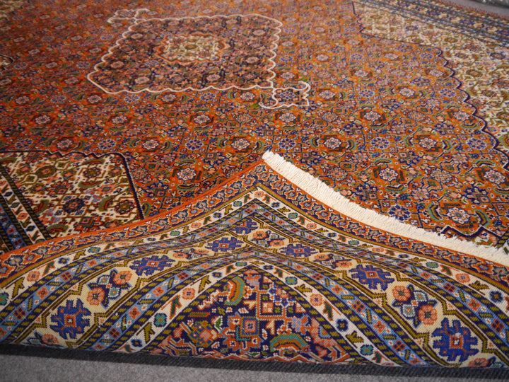 Vintage Tabriz 50 Raj Mahi Rug 4.9 × 6.9 ft (211 × 150 cm) Rust Navy Ivory | 14096