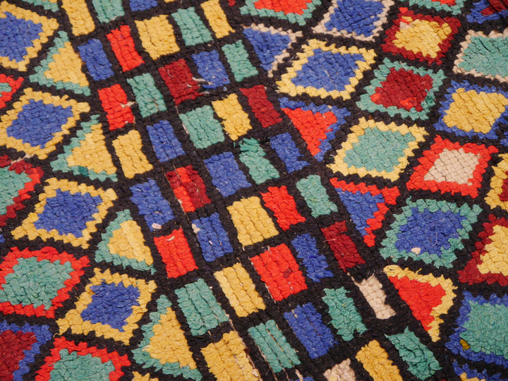 Azilal Berber Teppich Vintage Marokkanisch Rauten Bunt 155 × 235 cm | 14705