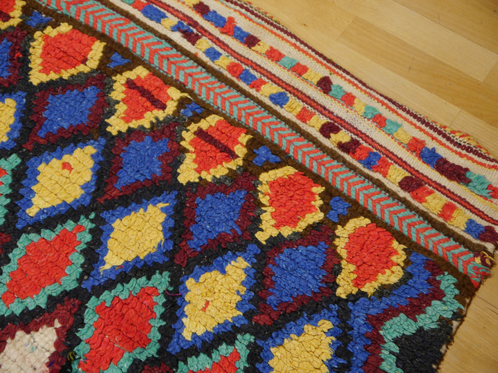 Azilal Berber Teppich Vintage Marokkanisch Rauten Bunt 155 × 235 cm | 14705