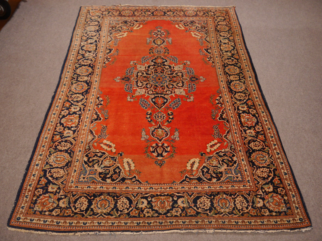 14825 kashan rug antique 7 x 4 ft
