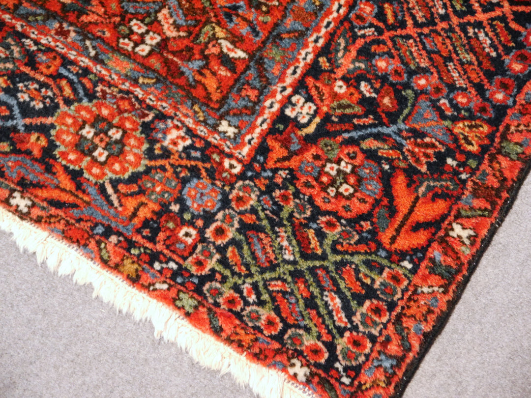 Vintage Karaja Heriz Rug 6 × 5 ft (195 × 147 cm) Geometric Red | 14865